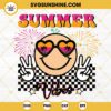 Summer Vibes Smiley Face SVG, Retro Summer SVG, Beach Vacation SVG PNG DXF EPS Cricut
