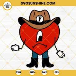 Bad Bunny Heart Grupo Frontera SVG, Un x100to SVG, Regional Mexican SVG PNG DXF EPS Files