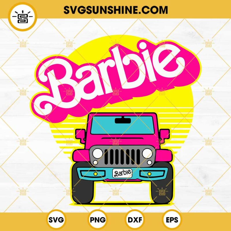 Barbie Jeep SVG, 4x4 Off Road Car Barbie Doll SVG PNG DXF EPS