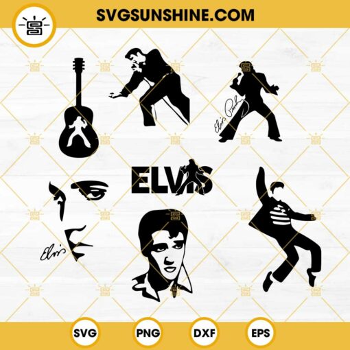 Elvis Presley SVG Bundle, King Of Rock And Roll SVG, 20th Century American Singer SVG PNG DXF EPS