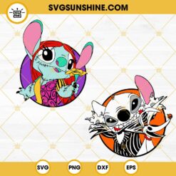 Jack And Sally Stitch SVG, Zero SVG, Disney Nightmare Before Christmas SVG, Halloween SVG PNG DXF EPS