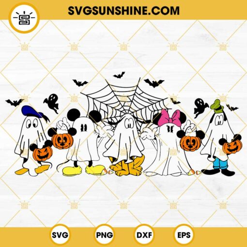 Mickey And Friends Ghost SVG, Disney Mickey Friends Halloween SVG PNG DXF EPS