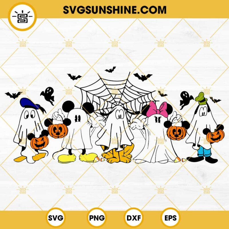 Mickey And Friends Ghost SVG, Disney Mickey Friends Halloween SVG PNG