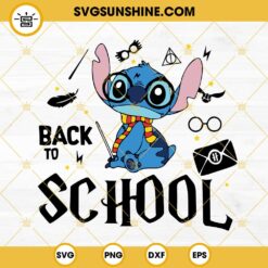 Stitch Harry Potter Back To School SVG, Hogwarts SVG, Stitch Wizard SVG PNG DXF EPS