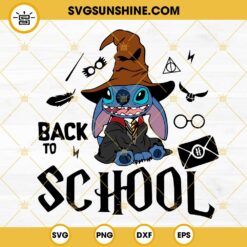 Stitch Harry Potter Back To School SVG, Stitch Sorting Hat SVG, Hogwarts School SVG PNG DXF EPS