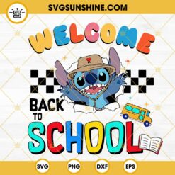 Welcome Back To School Stitch SVG, First Day Of School SVG PNG DXF EPS Cricut
