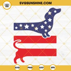 American Flag Dachshund SVG, Dog Lover SVG, Funny Dog 4th Of July SVG PNG DXF EPS Digital File