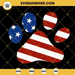 American Flag Dog Paw SVG, Patriotic Dog Lover SVG, Funny 4th Of July SVG PNG DXF EPS