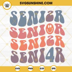 Senior 2024 Retro Smiley SVG, Senior 24 SVG, Class Of 2024 SVG, Back To School SVG PNG DXF EPS Instant Download