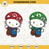 Hello Kitty Mario And Luigi SVG, Kitty Cat Mario Bros SVG PNG DXF EPS Digital Download
