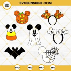 Mickey Mouse Halloween SVG Bundle, Bat SVG, Pumpkin SVG, Candy Corn SVG, Disney Spooky SVG PNG DXF EPS