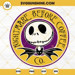 Nightmare Before Coffee SVG, Jack Skellington SVG, Halloween Coffee SVG PNG DXF EPS Cut Files