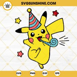 Pikachu Birthday SVG, Pokemon Birthday Party SVG PNG DXF EPS Cricut