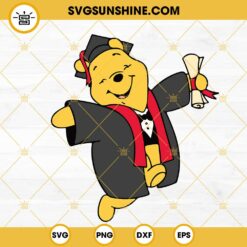 Winnie The Pooh Graduation SVG, Pooh Bear Graduate SVG, Back To School SVG PNG DXF EPS Cricut Files