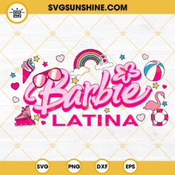 Barbie Latina SVG, Barbie SVG, Latin Pink Doll SVG, Cute Doll Girl SVG PNG DXF EPS Files