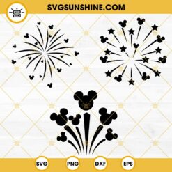 Mickey Head Fireworks SVG, Disneyland 4th Of July SVG PNG DXF EPS Cutting Files