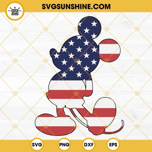 Mickey Mouse American Flag SVG, America Patriotic SVG, Disney 4th Of July SVG PNG DXF EPS Cut Files