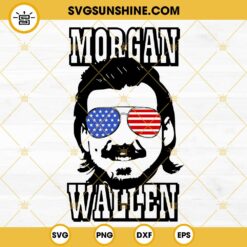 Morgan Wallen USA Flag Sunglasses SVG, 4th Of July Country Music SVG PNG DXF EPS Files