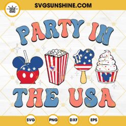 Party In The USA Disney Snacks SVG, Snack Goals SVG, Disney 4th Of July SVG