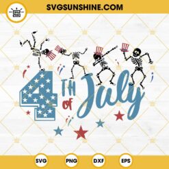 Skeleton 4th Of July SVG, USA Skeleton Dancing SVG, Fireworks SVG, Funny Independence Day SVG PNG DXF EPS