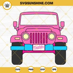 Barbie Jeep Car SVG, Pink Baby Doll 4×4 Off Road SVG, Vintage Palms And Sunset SVG, Barbie 2023 SVG PNG DXF EPS Files