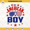 All American Boy SVG, USA Flag Sunglasses SVG, Patriotic Boy SVG, Happy Independence Day SVG