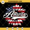 America Sunflower SVG, USA Flag Patriotic Sunflower SVG, 4th Of July SVG PNG DXF EPS