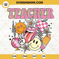 Teacher SVG, Retro Smiley SVG, Cute Teacher SVG, Funny School SVG PNG DXF EPS Digital Download