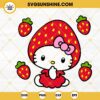 Hello Kitty Strawberry SVG, Sanrio Cat Strawberry SVG PNG DXF EPS Files