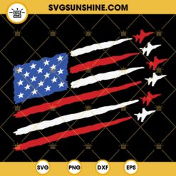 American Flag Jet Fighter SVG, USA Flag SVG, US Air Force SVG, Patriotic SVG PNG DXF EPS