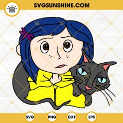 Coraline Jones And Cat SVG, Coraline SVG, Button Girl Movie PNG DXF EPS
