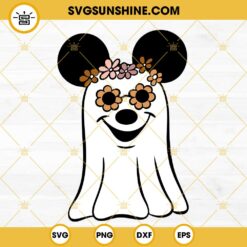 Mickey Ghost Floral SVG, Disney Halloween SVG PNG DXF EPS