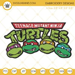 Ninja Turtle Michelangelo Shell Embroidery Designs, TMNT Yellow Turtle Embroidery Files