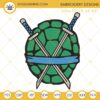 Teenage Mutant Ninja Turtles Leonardo Shell Embroidery Designs, TMNT Blue Embroidery Files