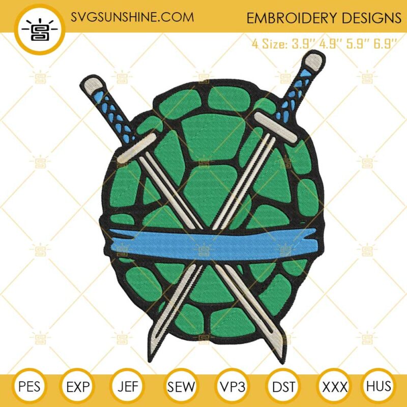 Teenage Mutant Ninja Turtles Leonardo Shell Embroidery Designs, TMNT ...