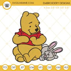 Winnie The Pooh And Rabbit Machine Embroidery Design Files