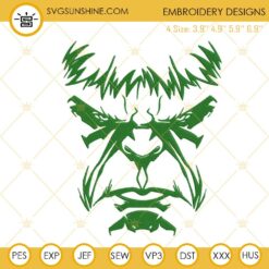 Hulk Face Embroidery Designs, Marvel Superhero Machine Embroidery Files