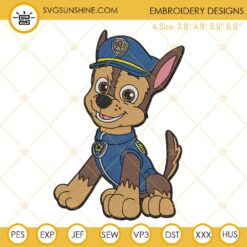Paw Patrol Chase Embroidery Designs Files