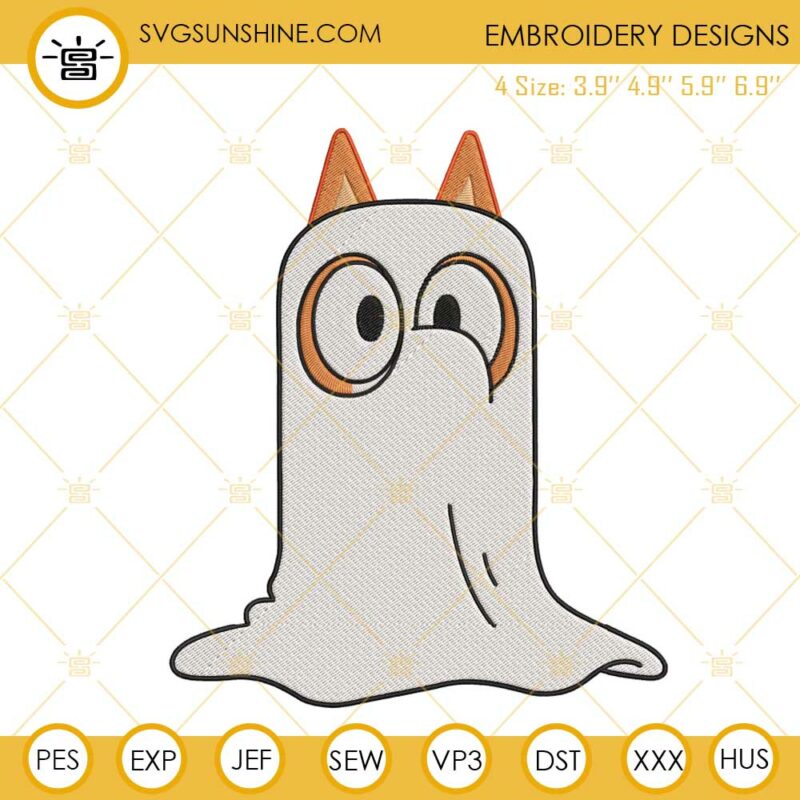Bluey Bingo Ghost Halloween Embroidery Designs Digital Download