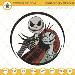 Jack And Sally Embroidery Designs, The Nightmare Before Christmas Embroidery Files