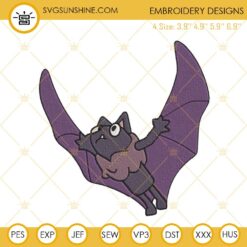 Bluey Fruit Bat Embroidery Files, Bluey Halloween Embroidery Designs