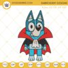 Bluey Vampire Embroidery Files, Cute Blue Dog Halloween Embroidery Designs