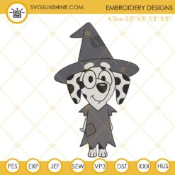 Chloe Bluey Witch Halloween Machine Embroidery Design Instant Download