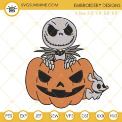 Jack Skellington In The Pumpkin Embroidery Designs, Halloween Embroidery Files
