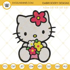 Hello Kitty Flowers Embroidery Design Files