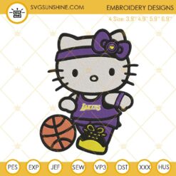 Hello Kitty Los Angeles Lakers Embroidery Design File