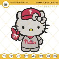 Hello Kitty Philadelphia Phillies Embroidery Design File
