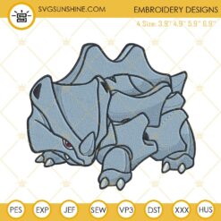 Rhyhorn Machine Embroidery Designs, Pokemon Embroidery Files