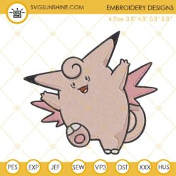 Clefable Pokemon Embroidery Pattern Designs