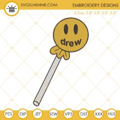 Drew House Smiley Face Logo Machine Embroidery Design Files